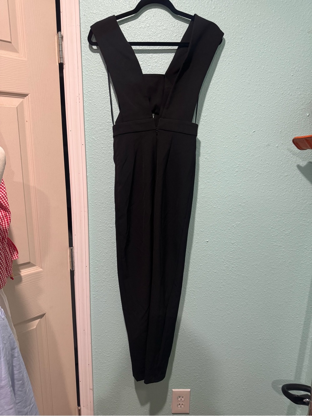 Ronny Kobo Black Plunge Maxi Jumpsuit